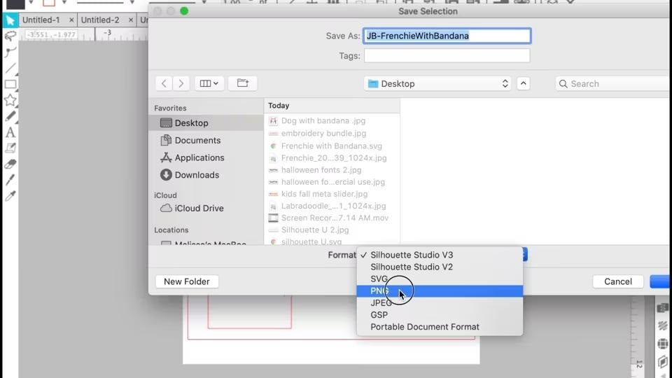 How to Save As or Export as SVG, PNG, or JPEG From Silhouette Studio