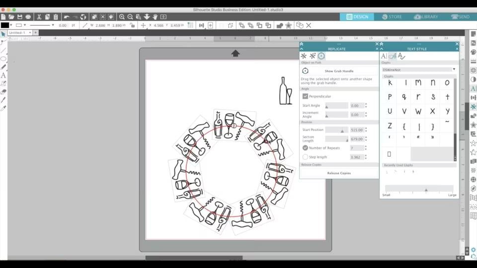 Multiple Objects on Path (Monogram Frame With Group) - Silhouette U