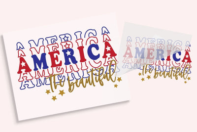 America the Beautiful DTF Transfer