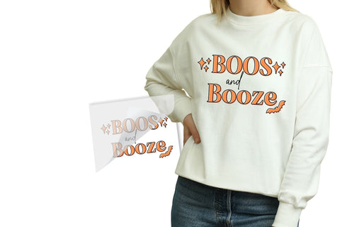 Boos and Booze Halloween DTF Heat Transfer
