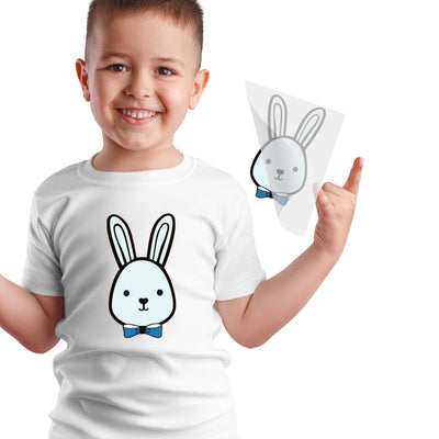 Bunny With Blue Bowtie DTF Transfer