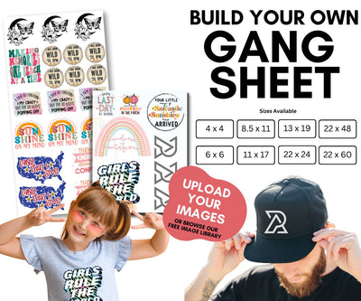 Custom Iron On / DTF Transfer Gang Sheet Builder