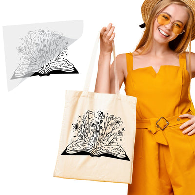 Floral Open Book DTF Transfer