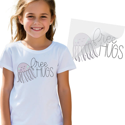 Free Hugs Jelly Fish DTF Transfer