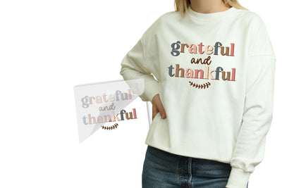 Grateful and Thankful Boho DTF Heat Transfer