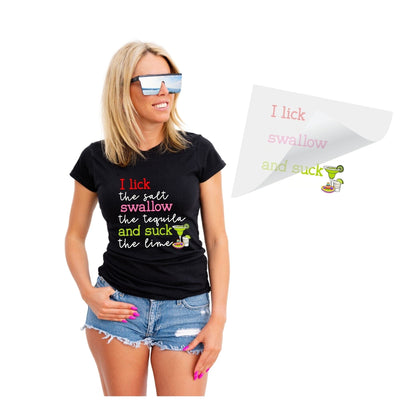 I Lick Cinco De Mayo in White DTF Transfer