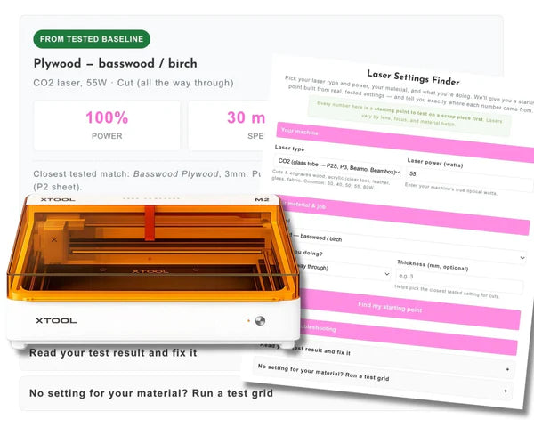 Free Laser Settings Finder