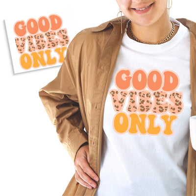 Leopard Good Vibes Only DTF Transfer