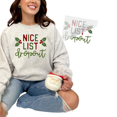 Nice List Dropout DTF Transfer