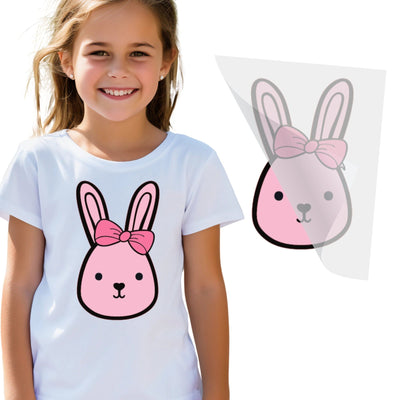 Pink Bunny Pink Bow DTF Transfer