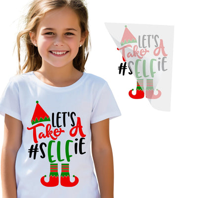 Selfie Christmas Elf Iron On Transfer