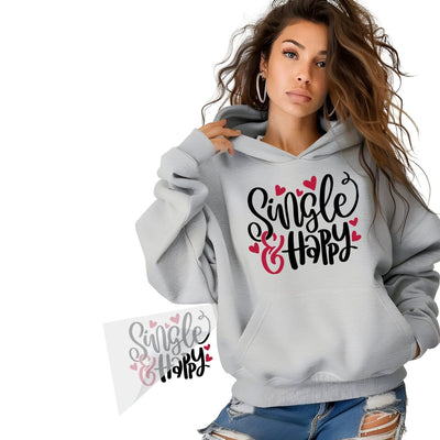 Single & Happy Valentines DTF Transfer