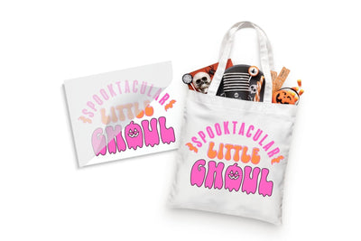 Spooktacular Little Ghoul Halloween DTF Heat Transfer
