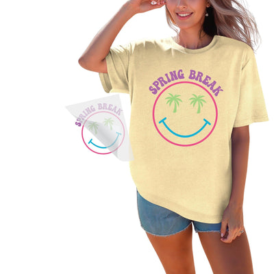 Spring Break Happy Face DTF Transfer