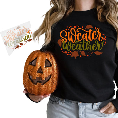 Sweater Weather Fall Iron On T Shirt Transfer
