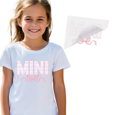Watercolor Pink Gingham Mini DTF Transfer